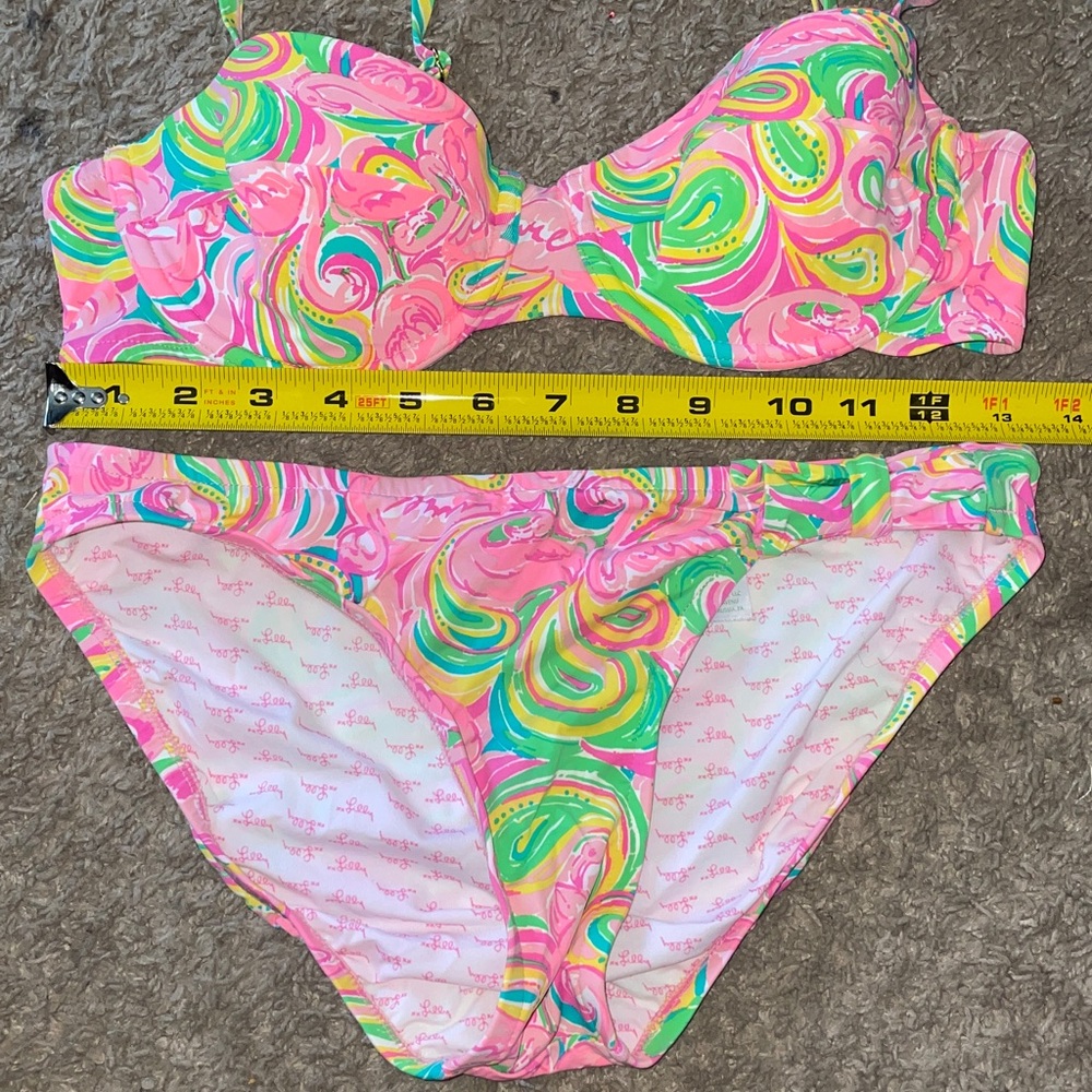 Lilly Pulitzer Hannah Ruffle Bikini set in All Nighter Flamingo Print - Picture 14 of 14